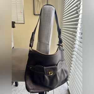 Salvatore Ferragamo Brown Pebble Soft Leather Bag